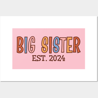 Big Sister Est 2024, Pregnancy Baby Announcement Posters and Art